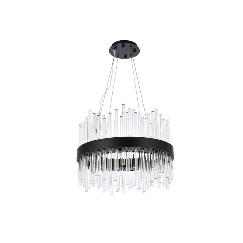 Indigo Home round crystal pendant in black