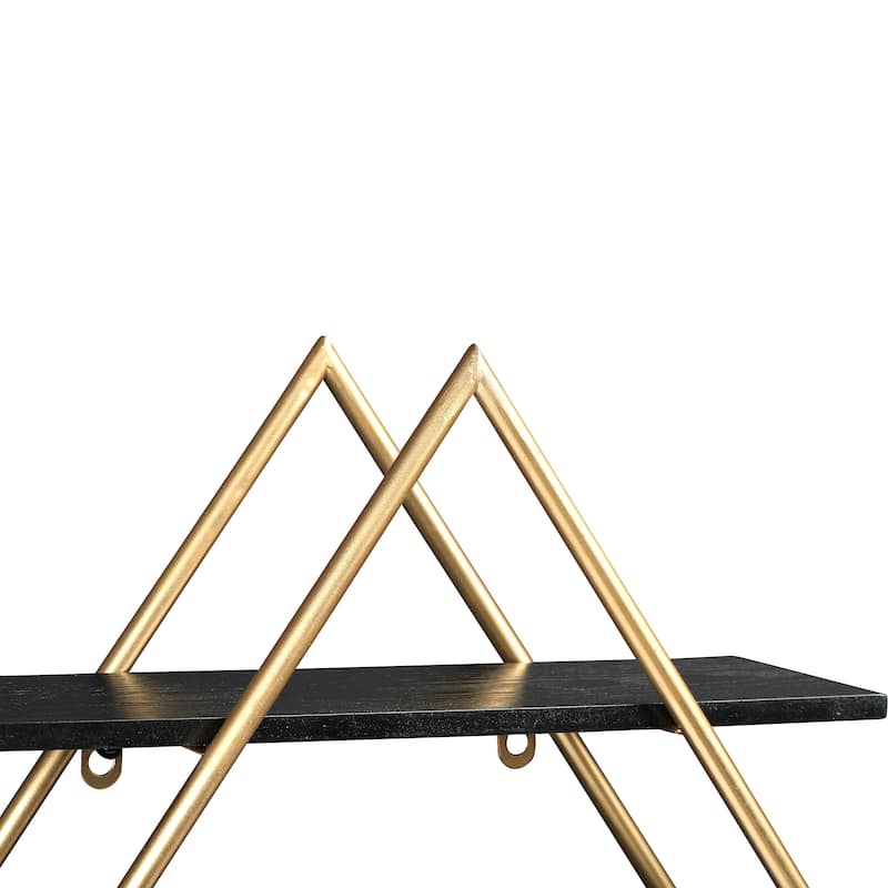 Wood and Iron Diamond Wall Shelf