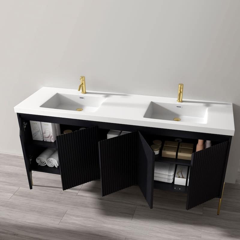 Ripple 72" Double Bathroom Vanity Set