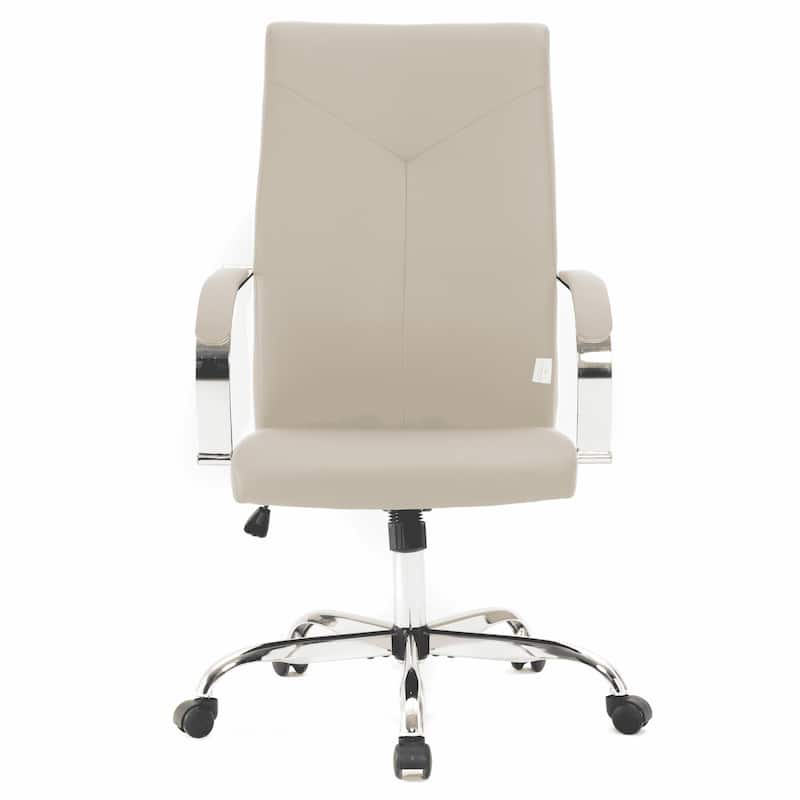 Sonora Ergonomic High Back Leather Office Chair with Lumbar Support, Adjustable Height, Tilt Lock, Chrome Frame & Swivel Casters