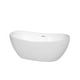 preview thumbnail 9 of 19, Wyndham Collection Rebecca 60-inch White Freestanding Soaking Bathtub White, Shiny White Trim