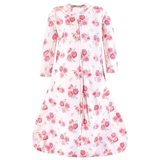 Hudson Baby Infant Girl Long Sleeve Cotton Jersey Sleeping Bag, Sack, Blanket, Blush Rose