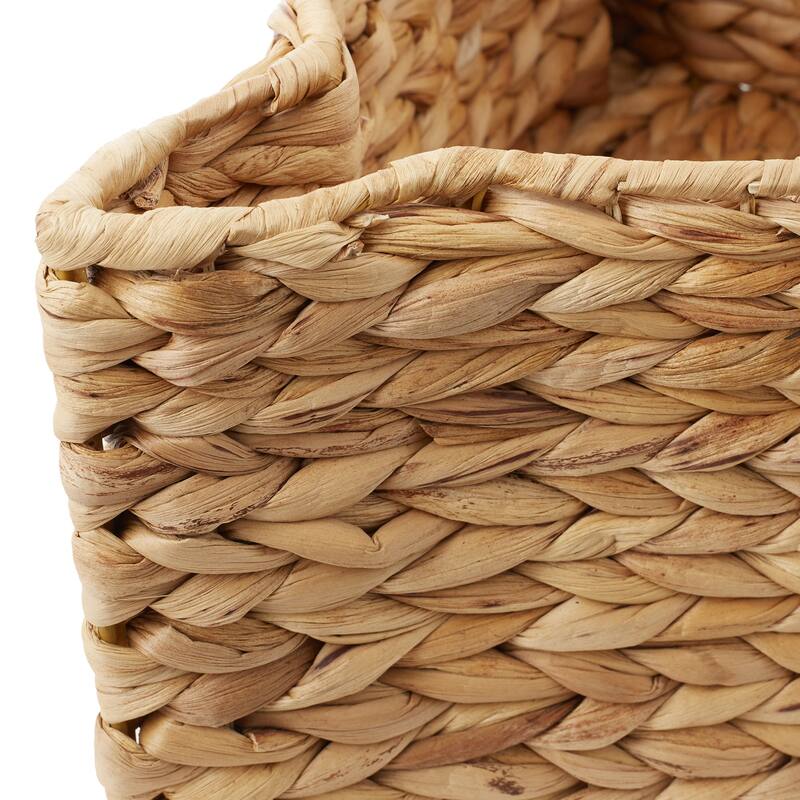 Cat Shaped Storage Basket Organizer Bin for Pet Toys Woven Hyacinth