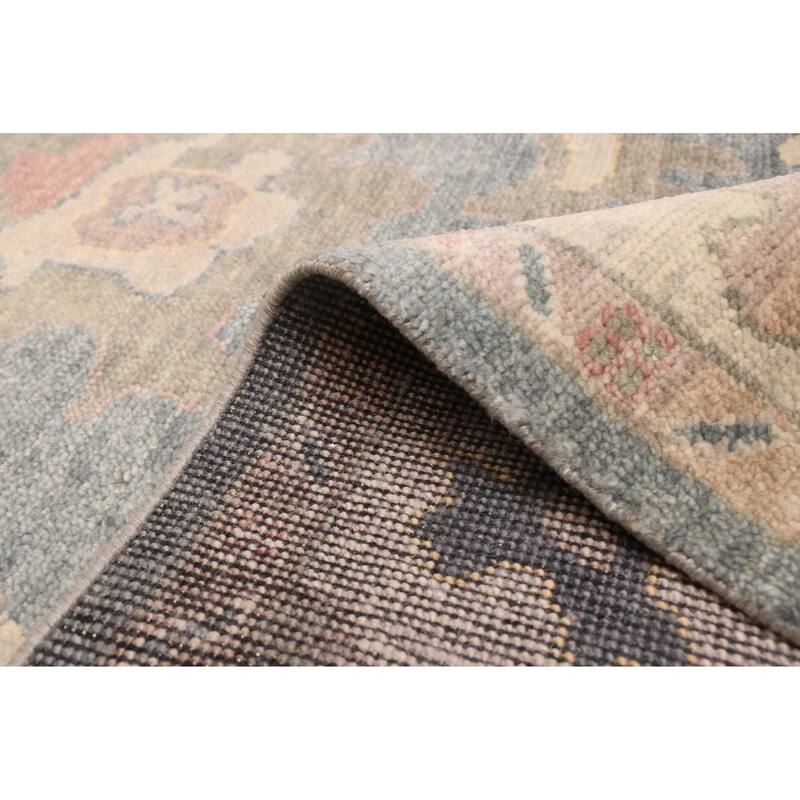 ECARPETGALLERY Hand-knotted Modern Oushak Dark Teal Wool Rug - 8'11 x 11'9