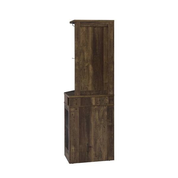 Corner Bar Cabinet Brown MDF Oak Finish
