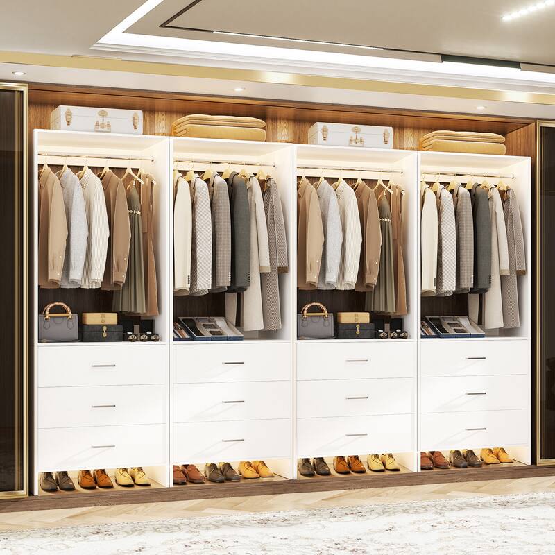 Set of 2/4 Closet Organizer System with Wood Drawers