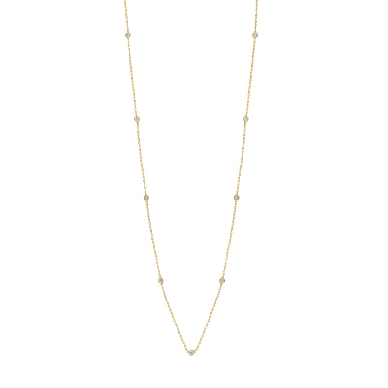 EFFY Gold over 925 Silver Diamond Station Necklace