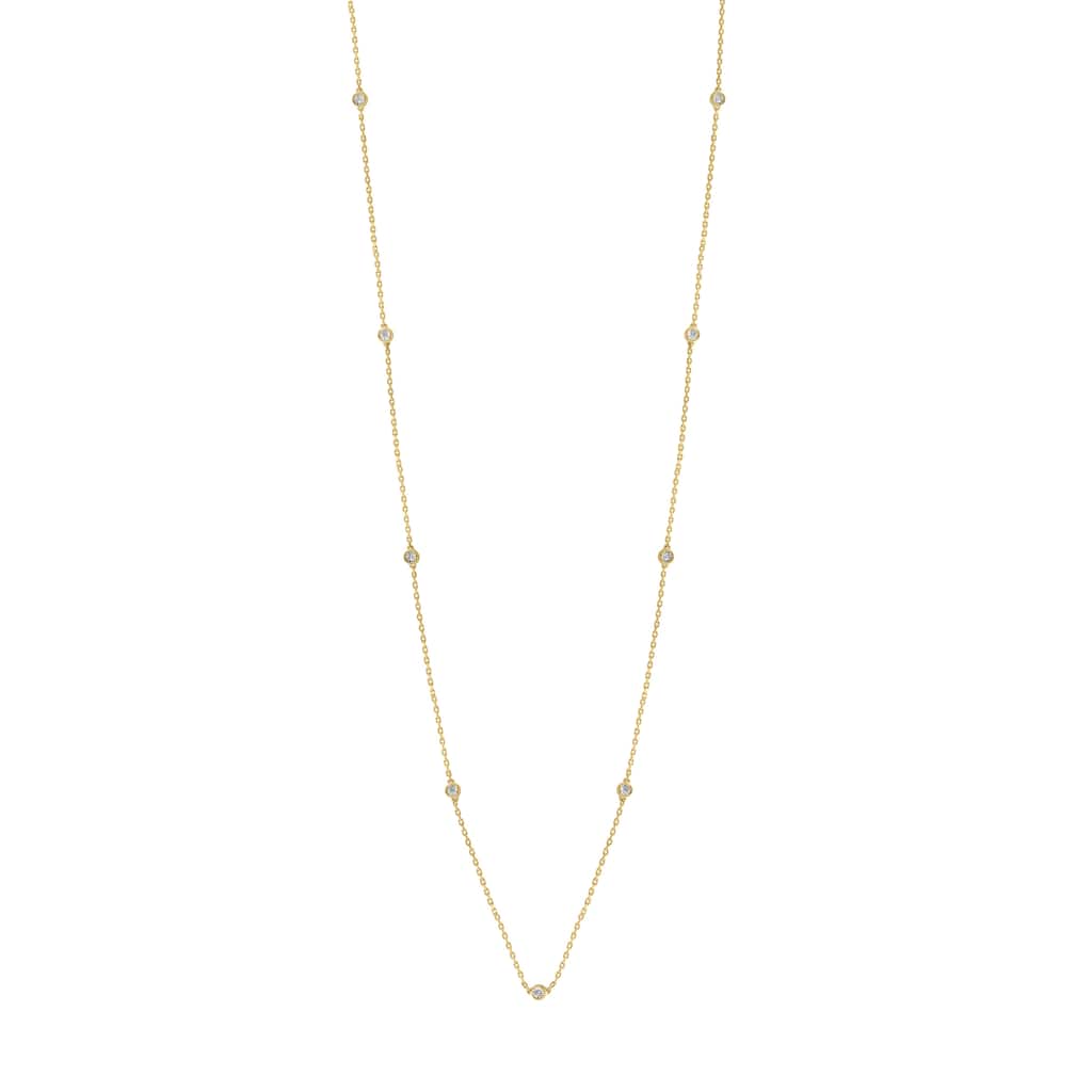 EFFY Gold over 925 Silver Diamond Station Necklace