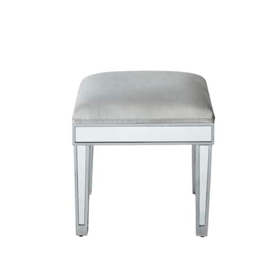 Dressing stool 18"Wx 14"D x 18"H in antique silver paint