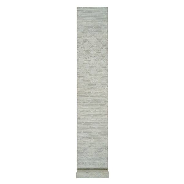 Shahbanu Rugs Ivory, Modern Design, Hand Spun Undyed Natural Wool, Hand ...