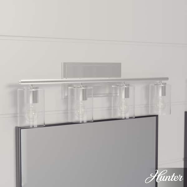 slide 2 of 10, Hunter Kerrison Bathroom Vanity Wall Light - Contemporary, Industrial, Transitional - Damp Rated! 30" - 4 Light - Brushed Nickel