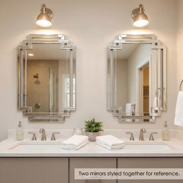 Crosspath Beveled Framed Rectangular Wall Mirror - 30