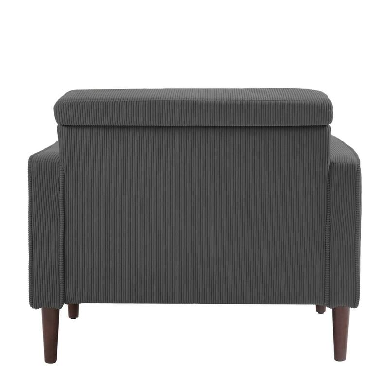 2 Set Upholstered Wide Comfy Accent Club Chair with Wood Leg - 34.6" W x 30.6" D x 28.7" H