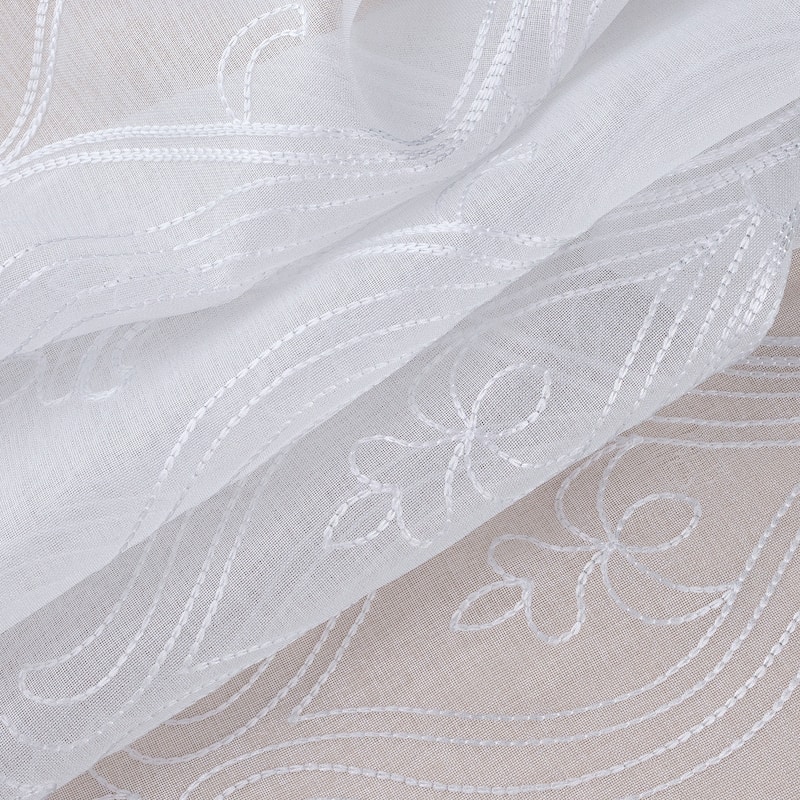 Embroidered Sheer Window Curtain Collection 84" or 95"