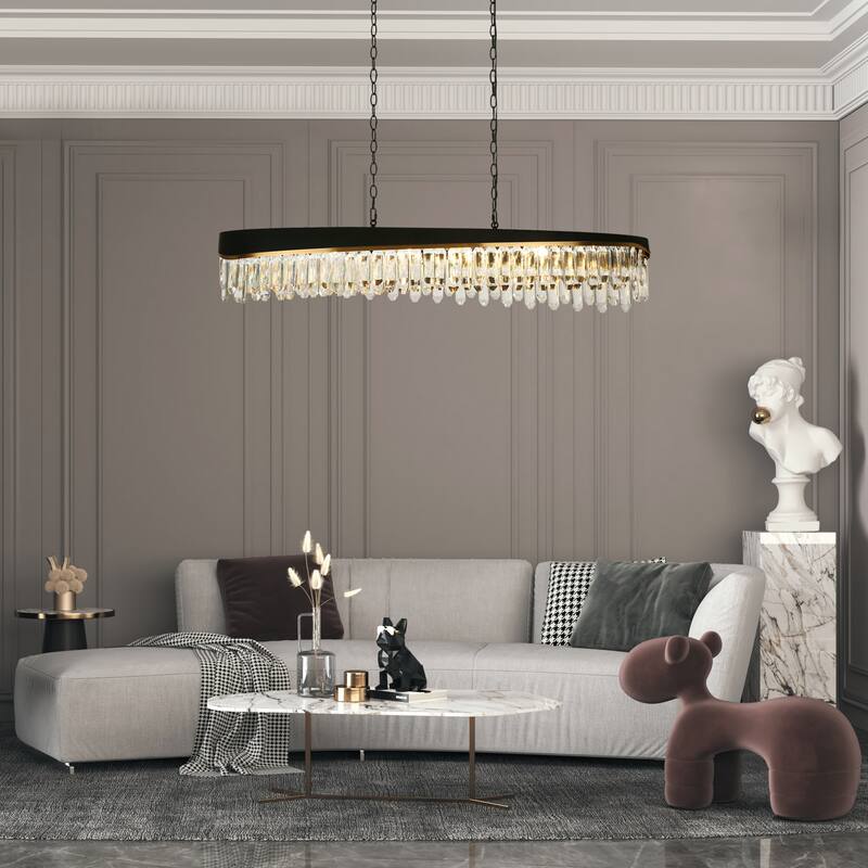 Modern Crystal 10-Light Chandelier Island Lights for Kitchen Island - Gold