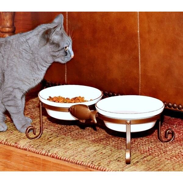 Shop Elevated Cat Feeding Station 2 Microwave Dishwasher Safe