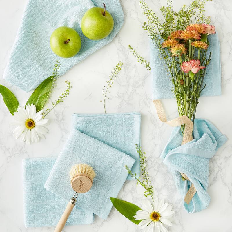 DII Solid Windowpane Terry Dishcloth Set of 6