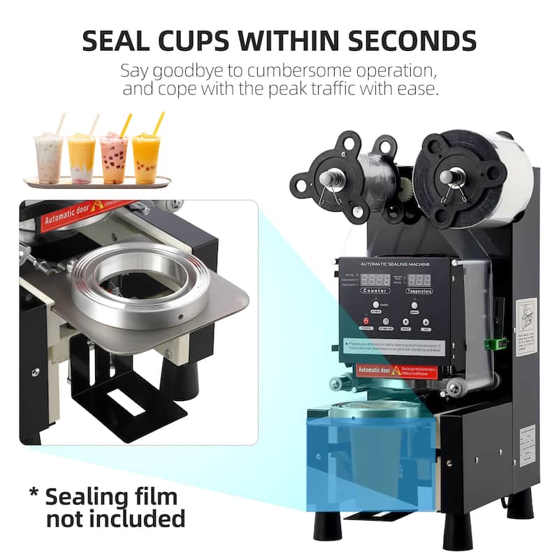 Cup Sealing Machine, Full Automatic Cup Sealer Machine 3.54"/3.74", Digital Control LCD Panel Cup Sealer Machine