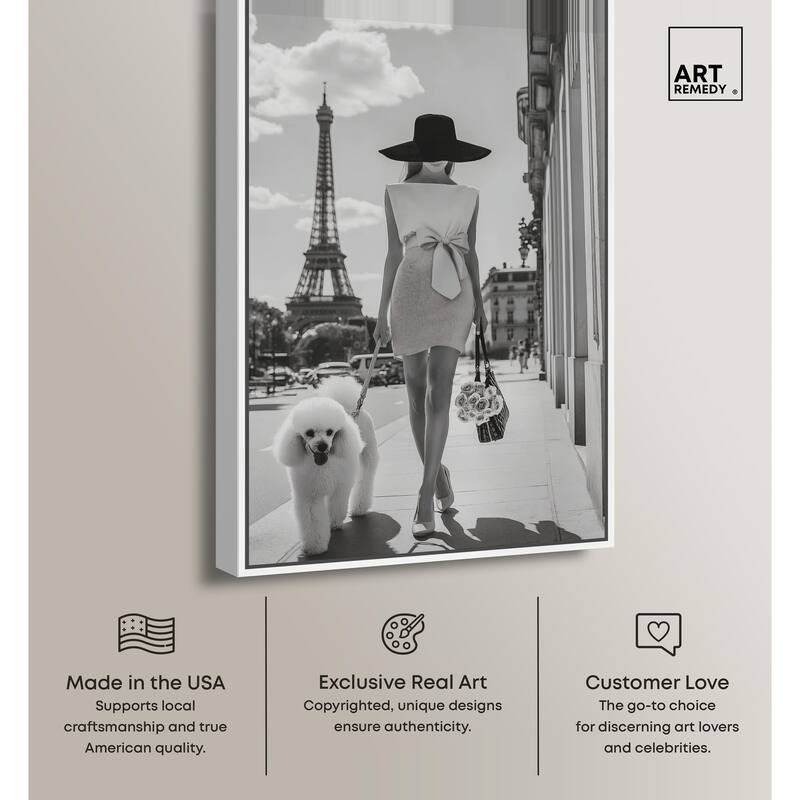 Poodle Paris Canvas by Art Remedy
