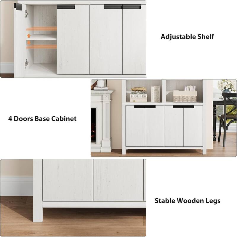 Tall Storage Bookshelf with Open Shelves for Living Room, Bedroom, Home Office