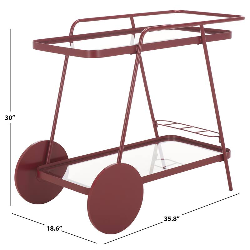 SAFAVIEH Home Zunia 2 Tier Bar Cart - 36"W x 19"D x 30"H