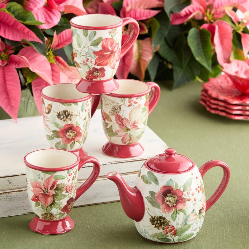 Certified International Winter Blooms Set of 4 Mugs18 oz. asst.