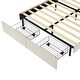 preview thumbnail 12 of 28, Beige Full Upholstered Bed with LED and Two Drawers