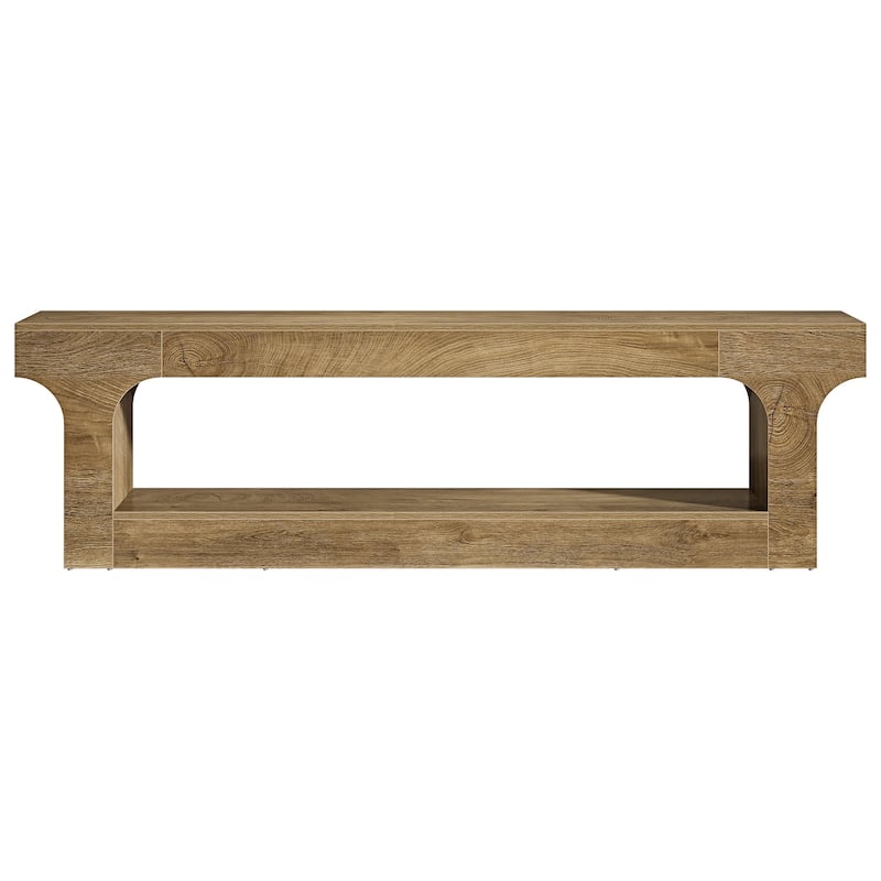 63 Inch Long TV Stand for 55/60/65/75-Inch TVs, 2-tier TV Console - 13.77" D x 63" W x 20.47" H