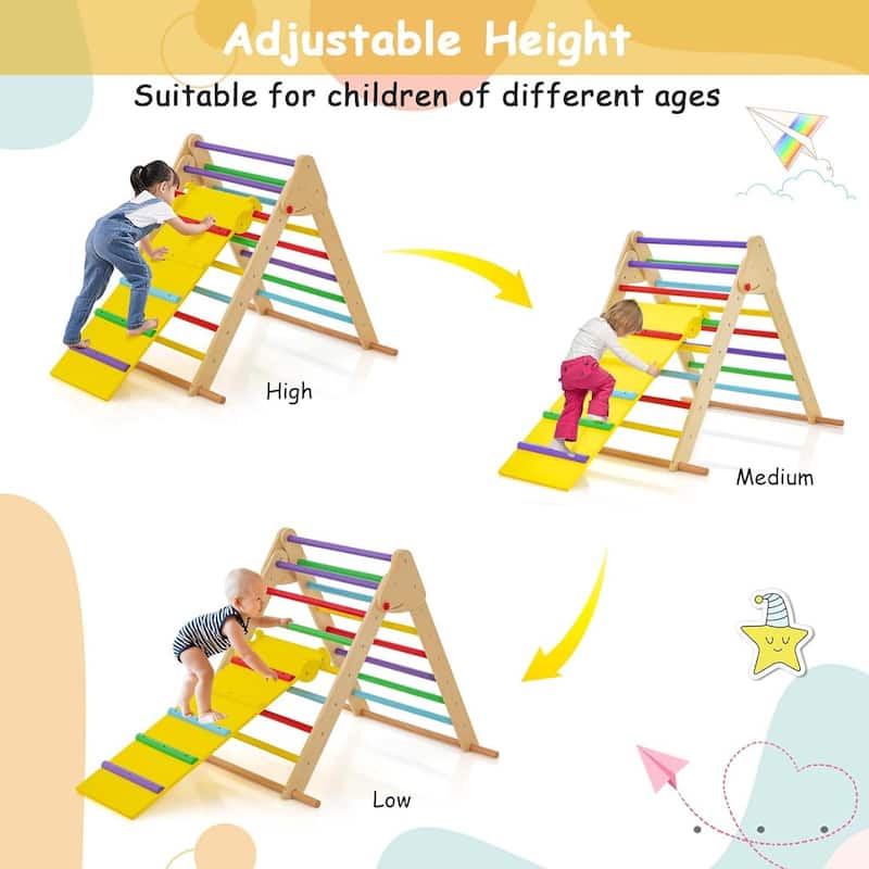 Foldable Climbing Toy Upgrade Anti-Rollover Kids Gym Playset - Multi-color