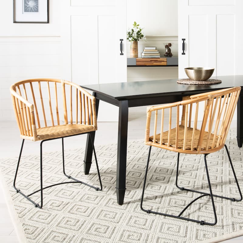 SAFAVIEH Ethie Rattan Natural Dining Chair - 22Wx22Dx32H