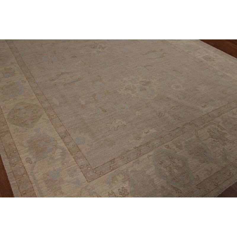 Earth Tone Vegetable Dye Oushak Area Rug Hand-Knotted Wool Carpet - 8'2"x 9'8"