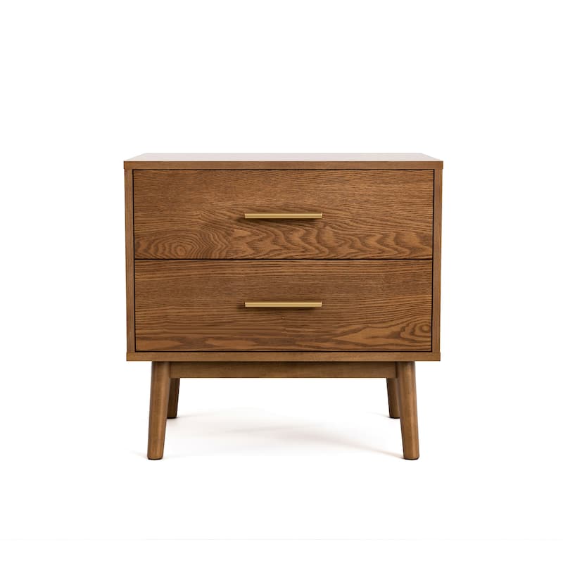 Furniture of America Beau Midcentury 3-Piece Walnut Wood Bedroom Set
