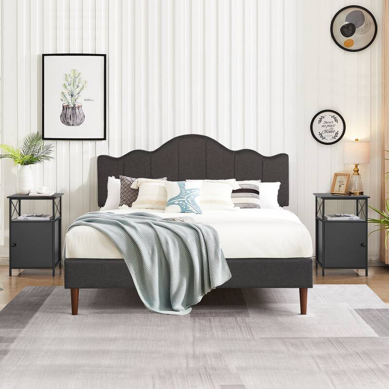 VECELO Modern Nightstands with Storage Cabinet, Nightstands Set of 2