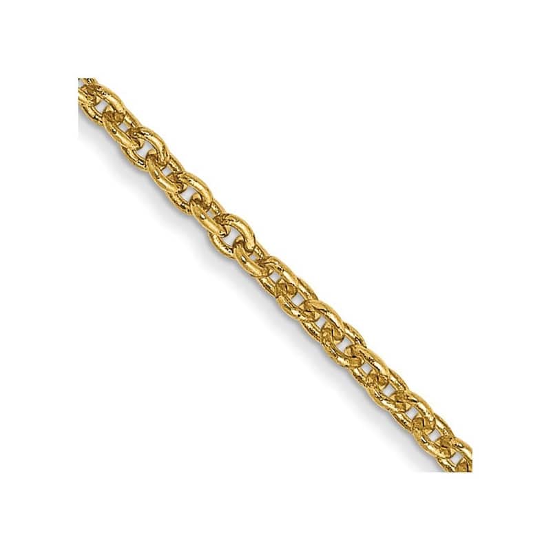 Curata Women's 14k 1.4mm Solid Polished Cable Chain Anklet - 10 Inch