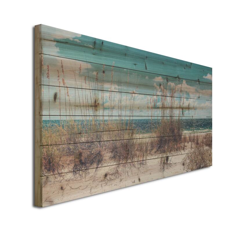 Gallery 57 Sand Dunes Long Print on Planked Wood