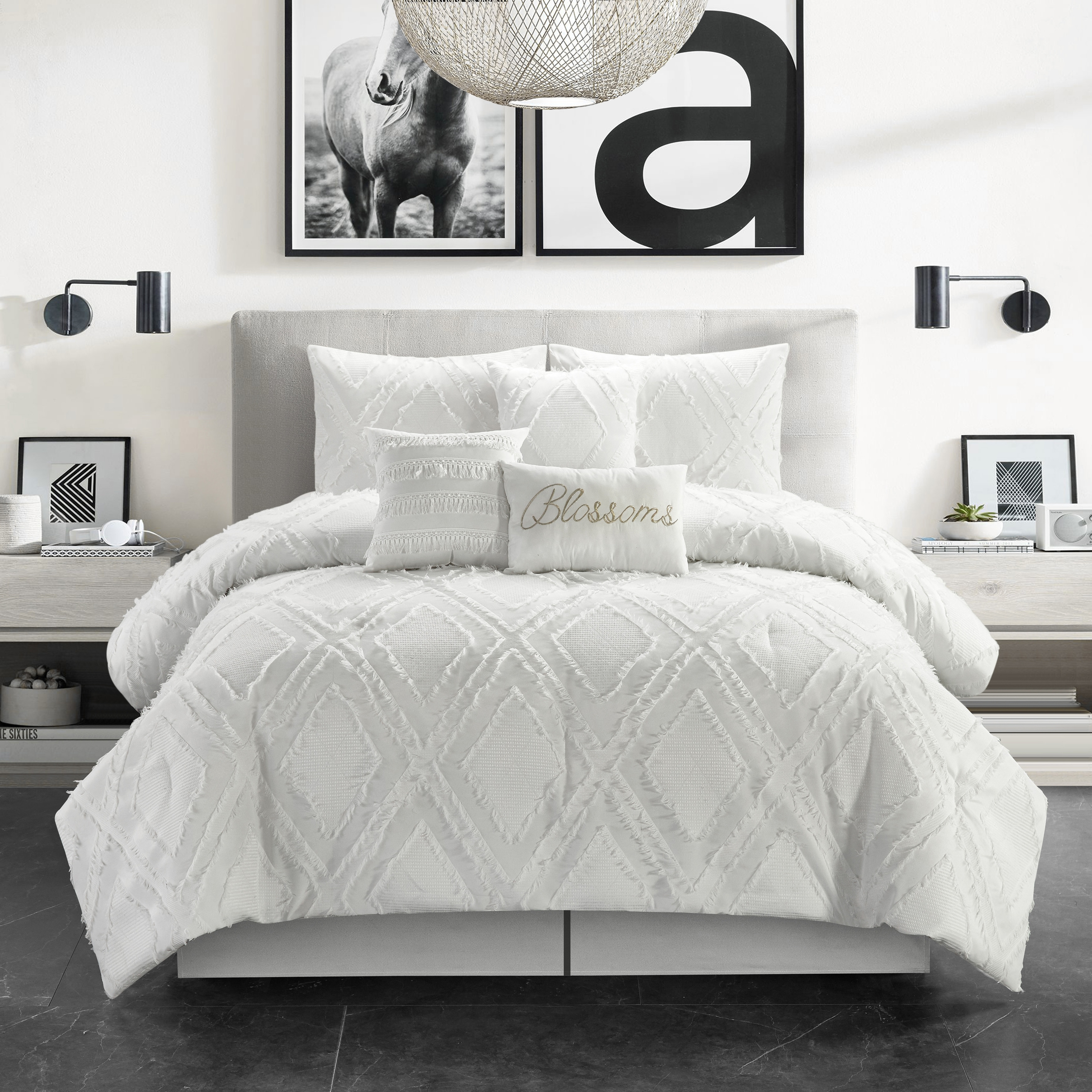 Nanshing Bijou 7-Piece Diamond Embroidery Comforter Set