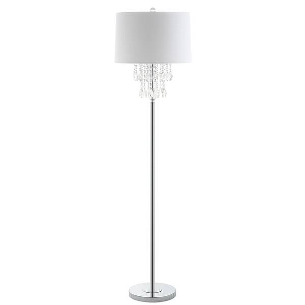 Shop Abigail 61 Crystal Metal Led Floor Lamp Clear Chrome 61 H X 16 W X 16 D On Sale Overstock 20175481