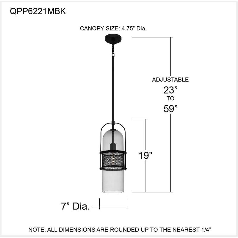 Soffer 1-Light Matte Black Mini Pendant Light