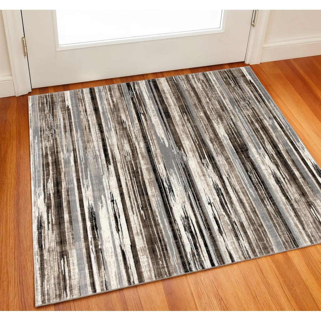 HomeRoots Abstract Abstract Square Area Rug - 27.00 in. x 24.00 in. x 0.30 in.