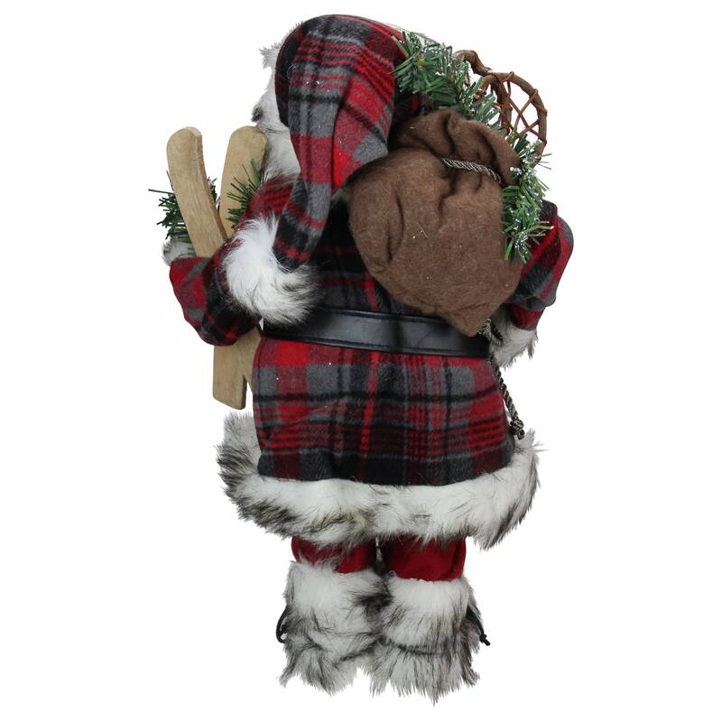 16" Alpine Chic Santa Claus with Snowshoes Skis Christmas Figure