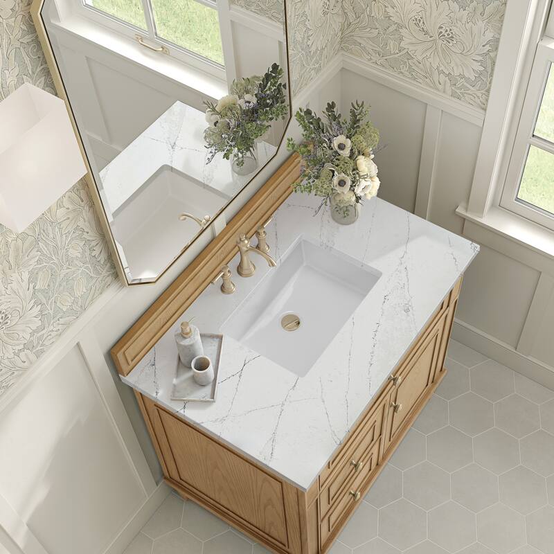 James Martin Vanities Lorelai 36" Single Vanity, Light Natural Oak - Ethereal Noctis