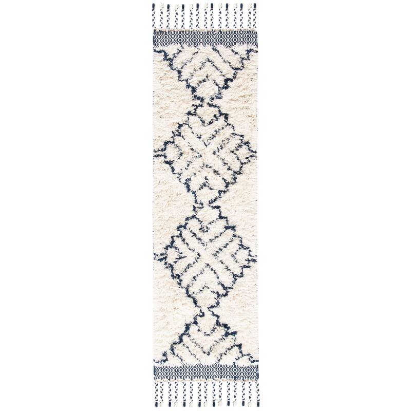 SAFAVIEH Handmade Casablanca Shag Seona Tribal Wool Rug