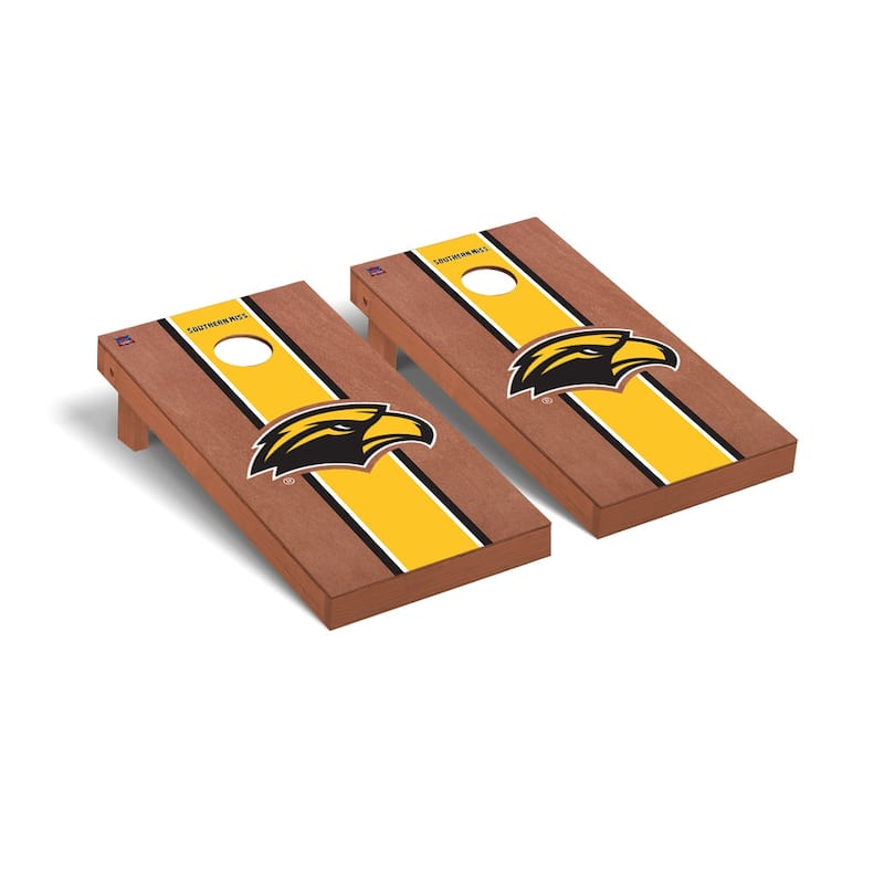 Southern Mississippi Golden Eagles Cornhole Board Set - Rosewood Stainede Stripe Version