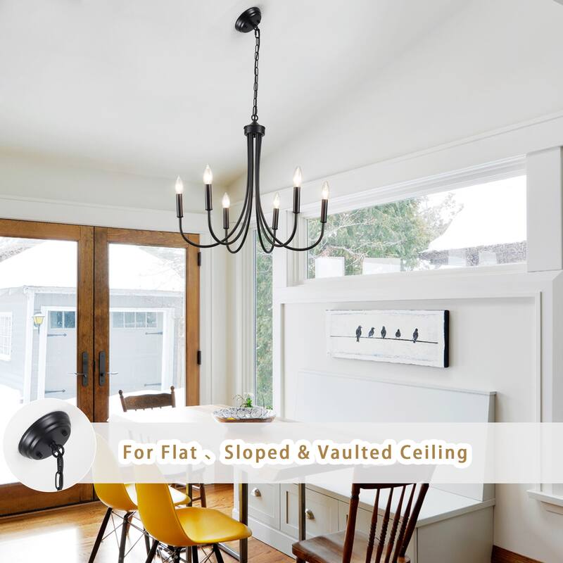 6-Light 23.62 in. Classic Chandelier for Kitchen Living Room