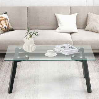 Modern Tempered Glass Coffee Table - Bed Bath & Beyond - 38053350