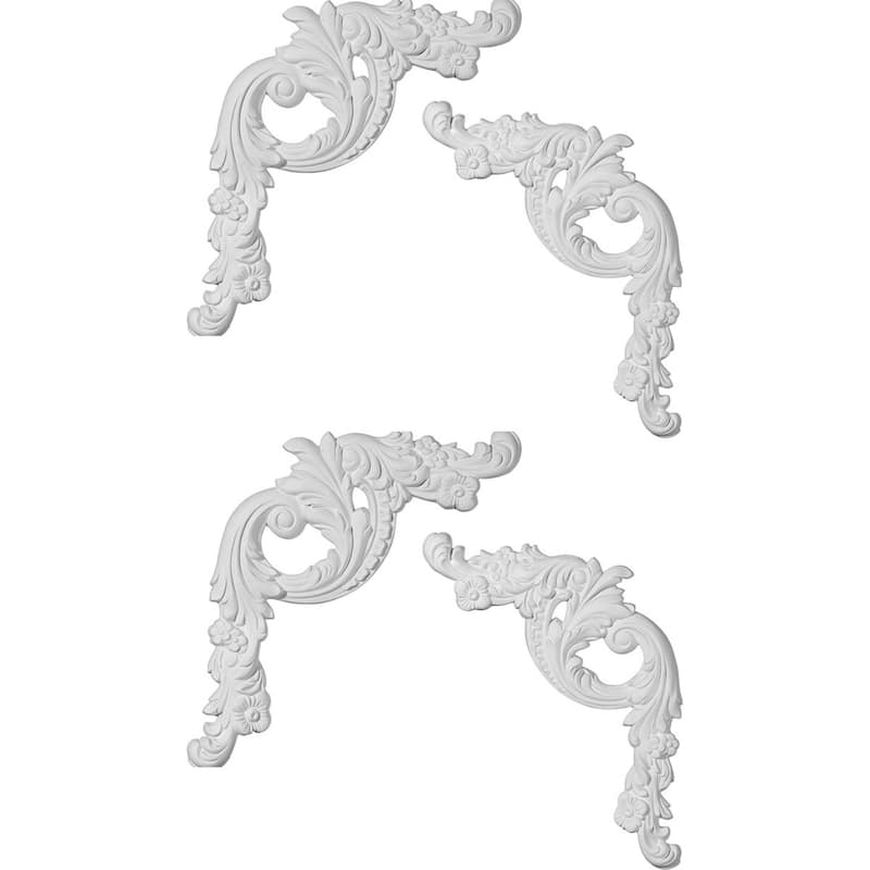 16 1/2"W x 18 1/8"H x 1 1/4"P Tirana Panel Moulding Corner, Left (matches moulding PML01X00TI) - 2-Pack - Left and Right