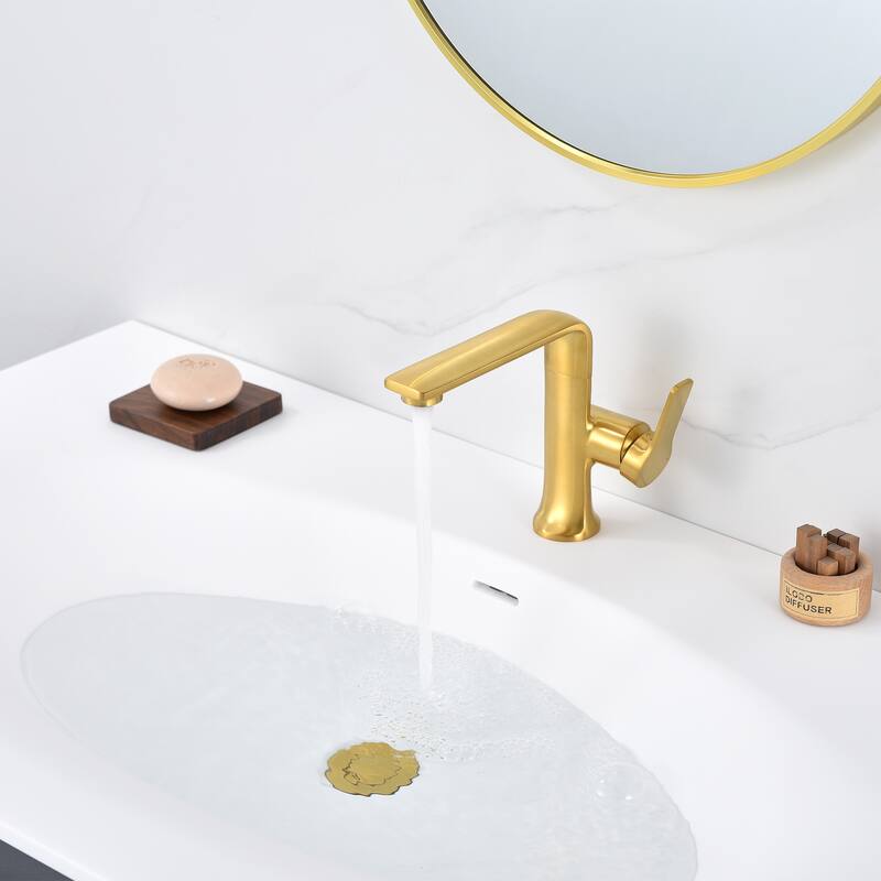 Luxier Varen Single Hole Single-Handle Bathroom Faucet with drain