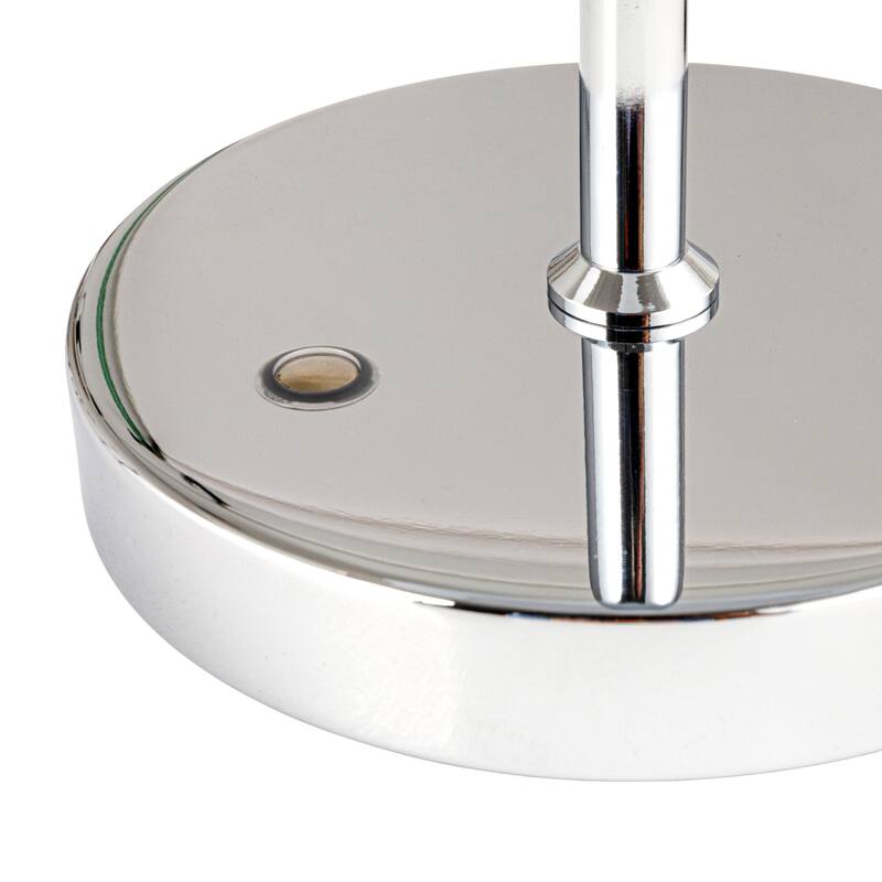 Metal LED Rechargeable Table Lamp with Touch Sensor, Silver Finish - 5.9"L x 5.3"W x 11.0"H