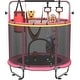 preview thumbnail 1 of 39, Kids Trampoline, Adjustable Toddler Trampoline with Safety Enclosure Rose Red
