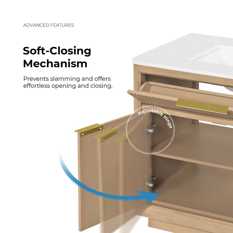 OVE Xander Bathroom Vanity with White Engineered Stone Top